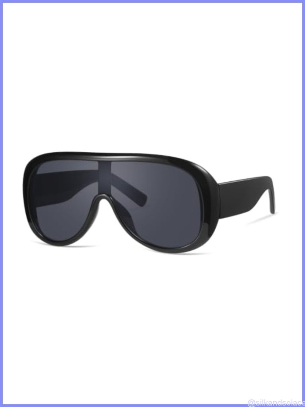 Oversized Shield Sunglasses UV400 Retro Thick Frame Full Coverage